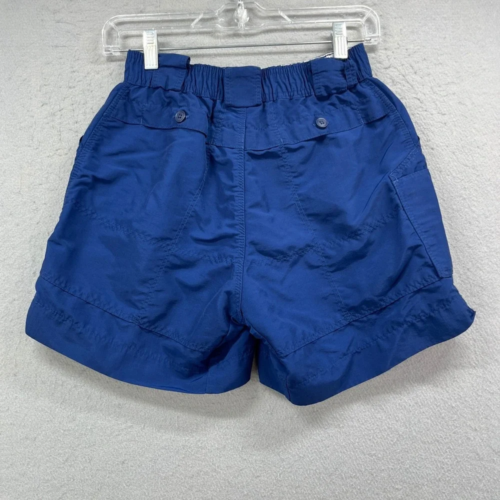 AFTCO Fishing Shorts Boys 28 Blue Nylon Cargo Pocket Outdoor Utility